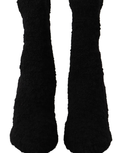 Dolce & Gabbana Black Stiletto Heels Mid Calf Women Boots