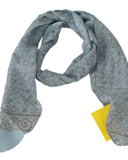 Ermanno Scervino Light Blue Bandana Wrap Shawl Foulard Scarf