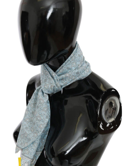 Ermanno Scervino Light Blue Bandana Wrap Shawl Foulard Scarf