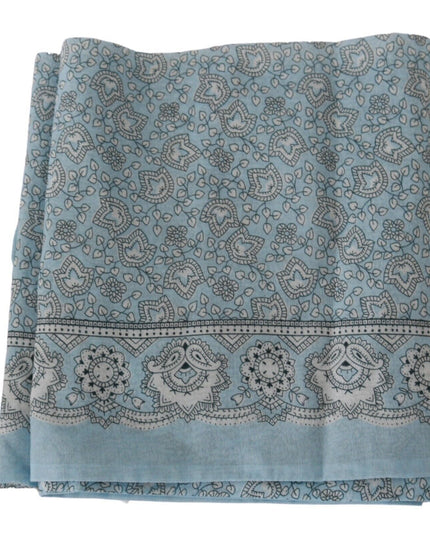 Ermanno Scervino Light Blue Bandana Wrap Shawl Foulard Scarf