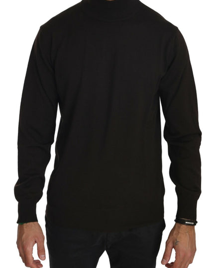 MILA SCHÖN Brown Turtle Neck Pullover Wool Sweater