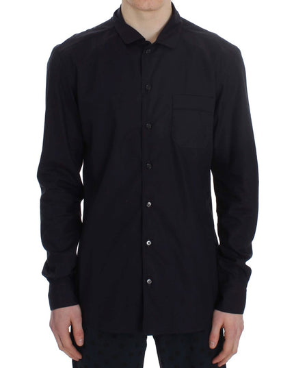 Dolce & Gabbana Purple Striped Cotton Pajama Lounge Shirt