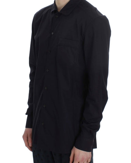 Dolce & Gabbana Purple Striped Cotton Pajama Lounge Shirt