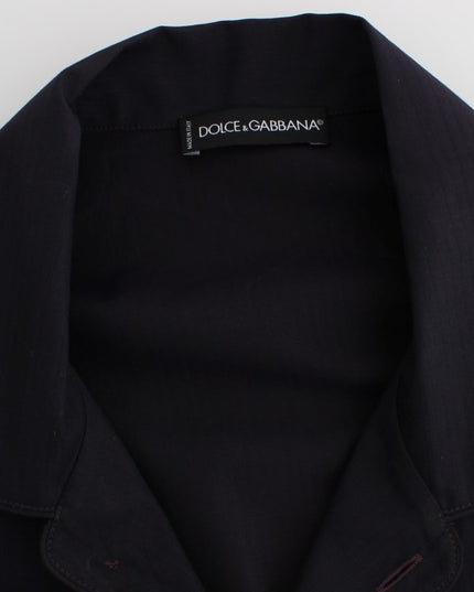 Dolce & Gabbana Purple Striped Cotton Pajama Lounge Shirt