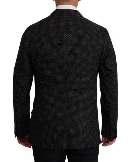Dolce & Gabbana Black Polka Dotted Cotton Blazer Jacket