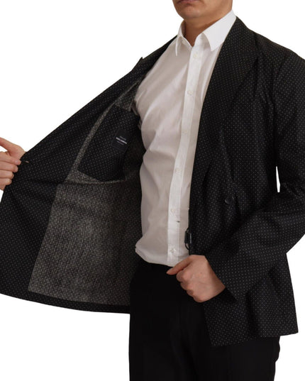 Dolce & Gabbana Black Polka Dotted Cotton Blazer Jacket