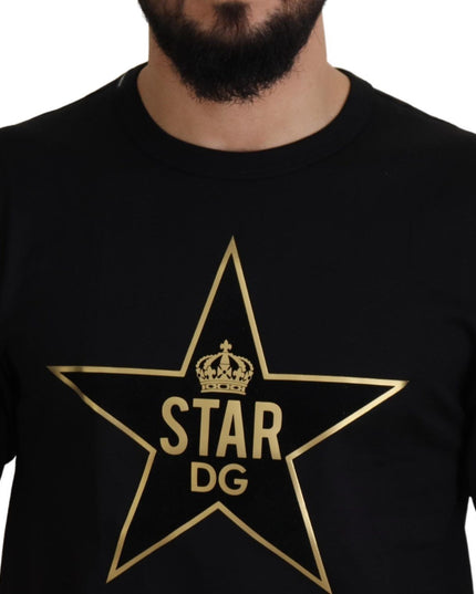 Dolce & Gabbana Black Gold STAR Crown DG Cotton Crewneck T-shirt