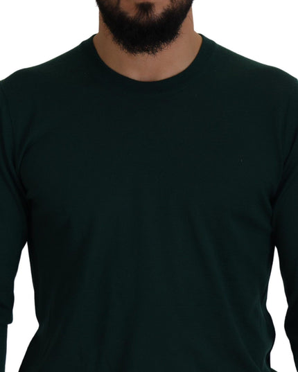 Dolce & Gabbana Green Cashmere Crewneck Pullover Sweater