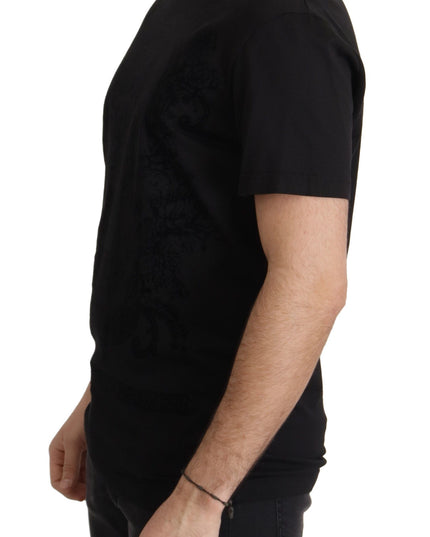 Dolce & Gabbana Black DG Baroque Cotton Crewneck T-shirt