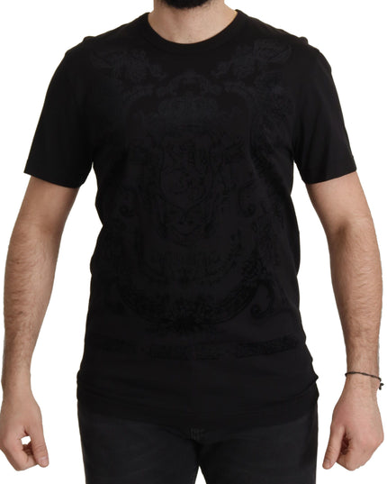 Dolce & Gabbana Black DG Baroque Cotton Crewneck T-shirt
