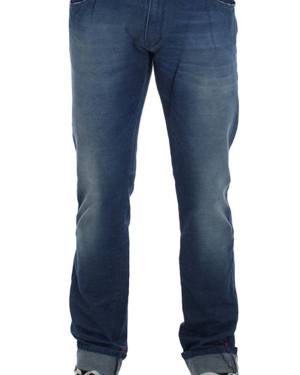 Acht Blue Wash Denim Cotton Stretch Slim Fit Jeans