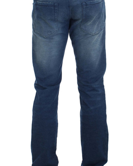 Acht Blue Wash Denim Cotton Stretch Slim Fit Jeans