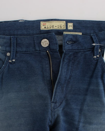 Acht Blue Wash Denim Cotton Stretch Slim Fit Jeans