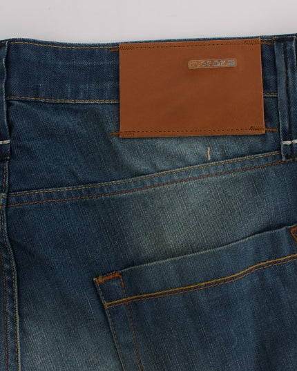 Acht Blue Wash Denim Cotton Stretch Baggy Fit Jeans