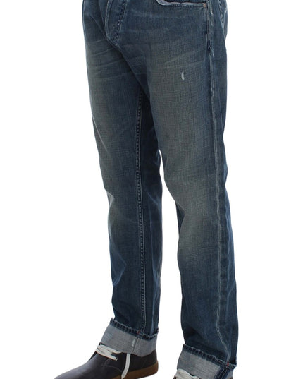 Acht Blue Wash Cotton Denim Regular Fit Jeans