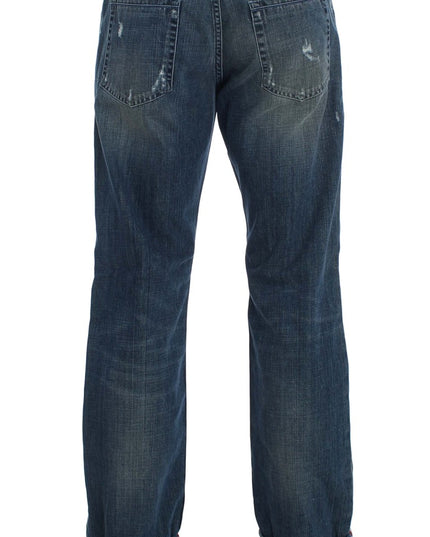 Acht Blue Wash Cotton Denim Regular Fit Jeans