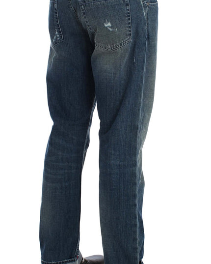 Acht Blue Wash Cotton Denim Regular Fit Jeans