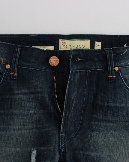 Acht Blue Wash Cotton Denim Slim Fit Jeans