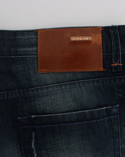 Acht Blue Wash Cotton Denim Slim Fit Jeans