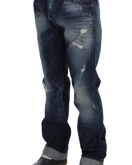 Acht Blue Wash Cotton Denim Regular Fit Jeans