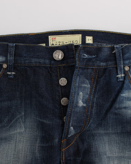 Acht Blue Wash Cotton Denim Regular Fit Jeans