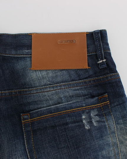 Acht Blue Wash Cotton Denim Regular Fit Jeans