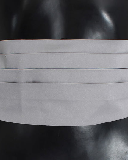 Dolce & Gabbana Gray Waist Belt Silk Cummerbund