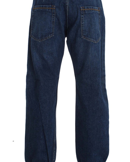 Acht Blue Wash Cotton Baggy Loose Fit Jeans