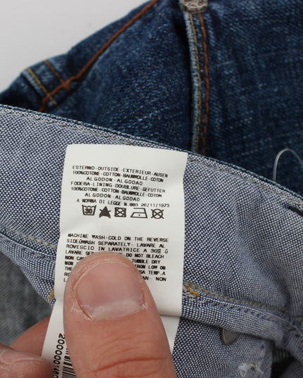 Acht Blue Wash Cotton Baggy Loose Fit Jeans