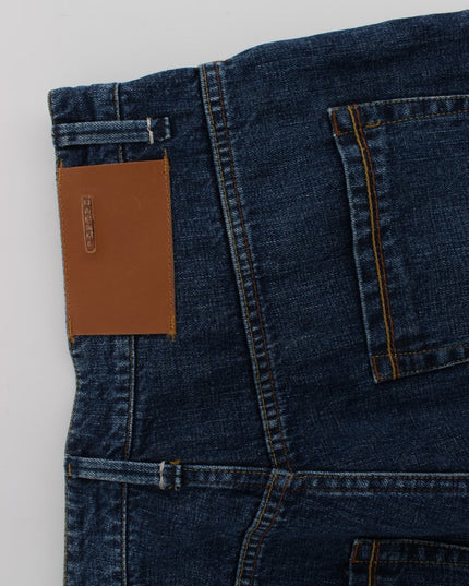 Acht Blue Wash Cotton Baggy Loose Fit Jeans