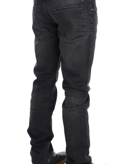 Acht Gray Cotton Regular Low Fit Jeans