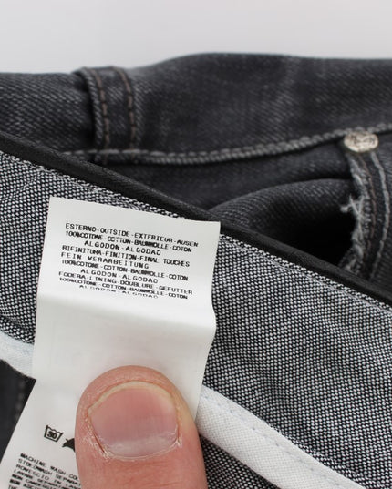 Acht Gray Cotton Regular Low Fit Jeans