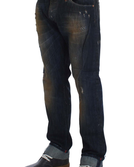 Acht Blue Wash Cotton Regular Straight Fit Jeans