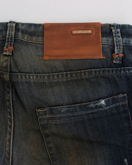 Acht Blue Wash Cotton Regular Straight Fit Jeans