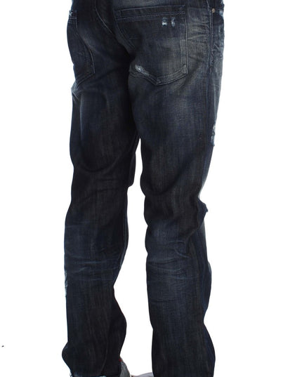 Acht Blue Cotton Regular Straight Fit Jeans