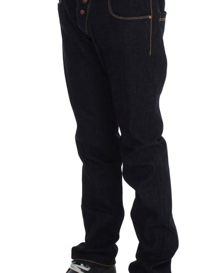 Acht Blue Cotton Regular Straight Fit Jeans