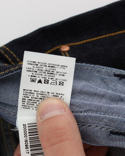 Acht Blue Cotton Regular Straight Fit Jeans