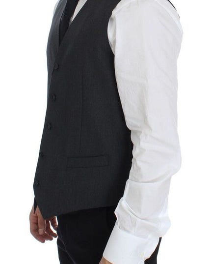 Dolce & Gabbana Gray Wool Formal Dress Vest Gilet Weste