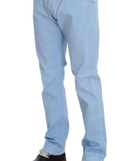 Acht Blue Cotton Stretch Low Waist Fit Jeans