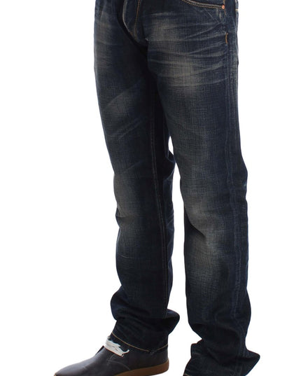 Acht Blue Wash Straight Fit Low Waist Jeans
