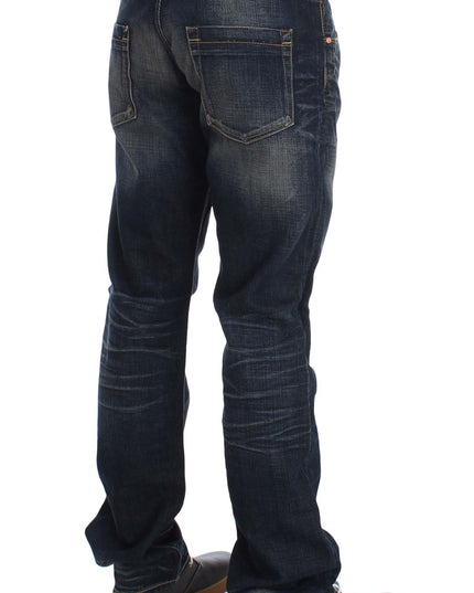 Acht Blue Wash Straight Fit Low Waist Jeans