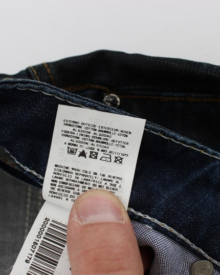 Acht Blue Wash Cotton Denim Straight Fit Jeans