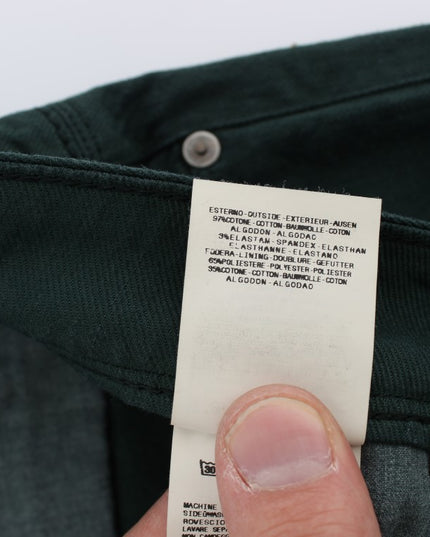 Ermanno Scervino Green Cotton Denim Stretch Straight Fit Jeans