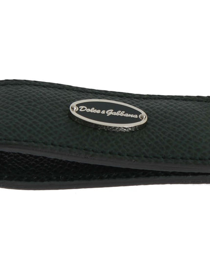 Dolce & Gabbana Green Leather Magnet Money Clip