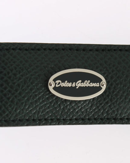 Dolce & Gabbana Green Leather Magnet Money Clip