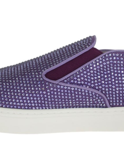 Dolce & Gabbana Purple Strass Canvas Logo Sneakers