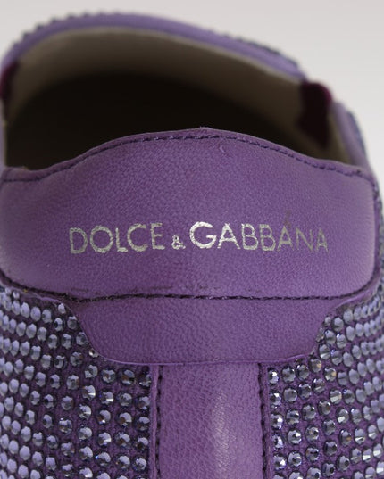 Dolce & Gabbana Purple Strass Canvas Logo Sneakers