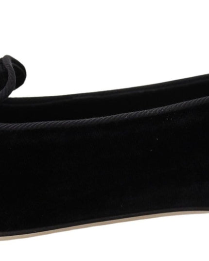 Dolce & Gabbana Black Velvet Slip Ons Loafers Flats Shoes