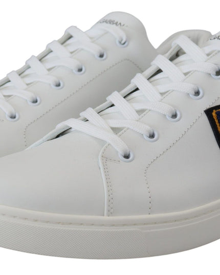 Dolce & Gabbana White Leather DG Logo Casual Sneakers Shoes