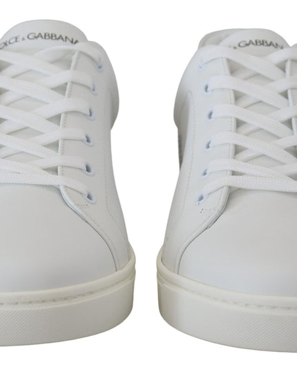 Dolce & Gabbana White Leather DG Logo Casual Sneakers Shoes